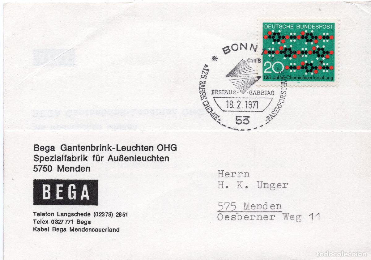 Sellos: ALEMANIA FEDERAL 1971 CARTA FDC MICHEL DE 664