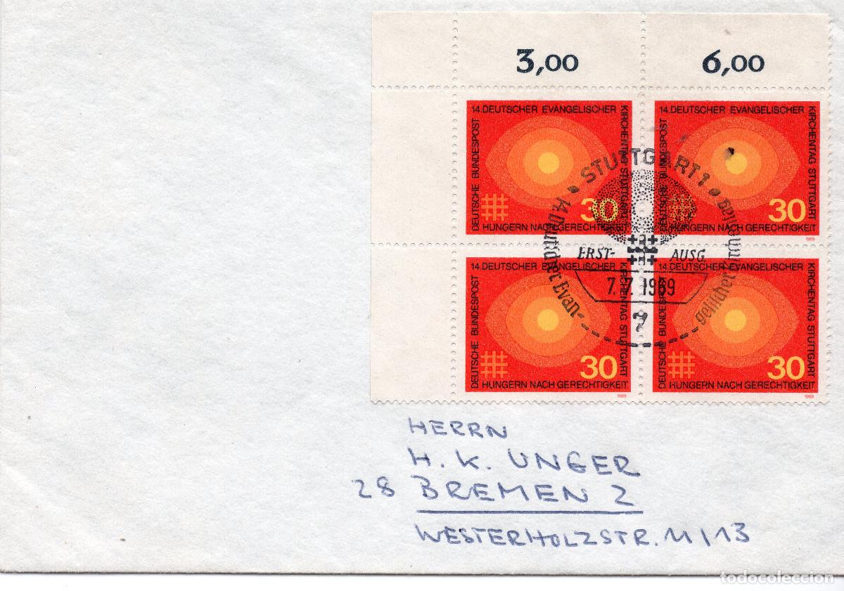 Sellos: ALEMANIA FEDERAL 1969 CARTA FDC MICHEL DE 595