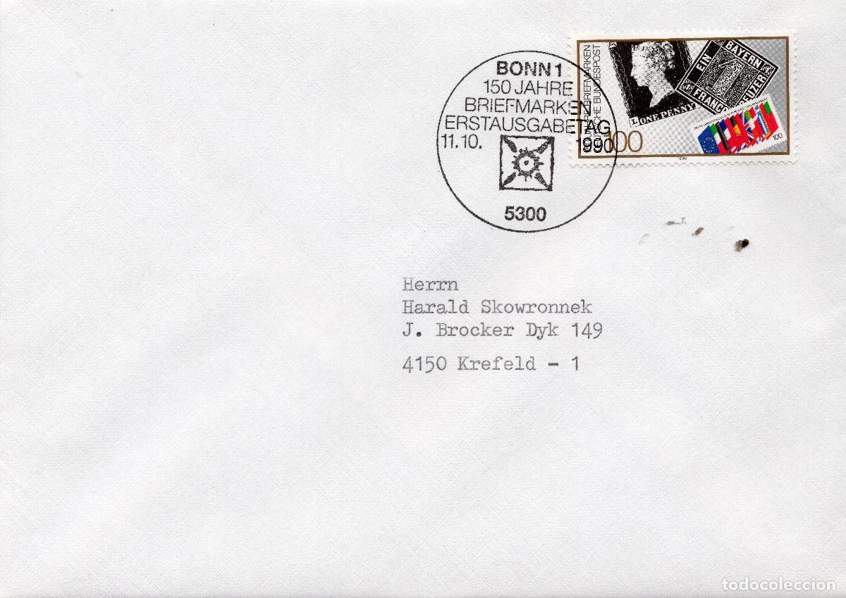 Sellos: ALEMANIA FEDERAL 1990 CARTA FDC MICHEL DE 1479