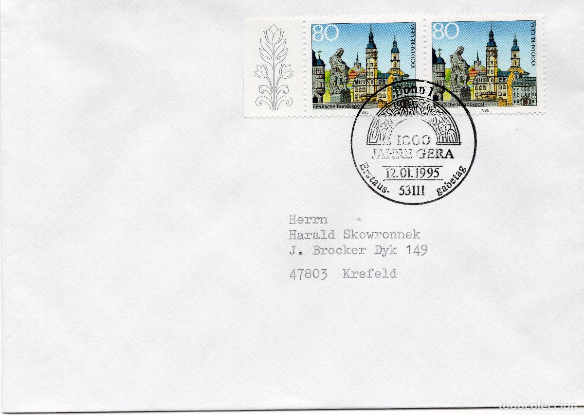 Sellos: ALEMANIA FEDERAL 1995 CARTA FDC MICHEL DE 1772