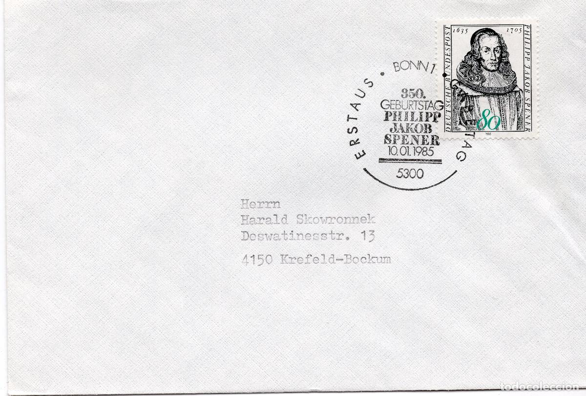 Sellos: ALEMANIA FEDERAL 1985 CARTA FDC MICHEL DE 1235