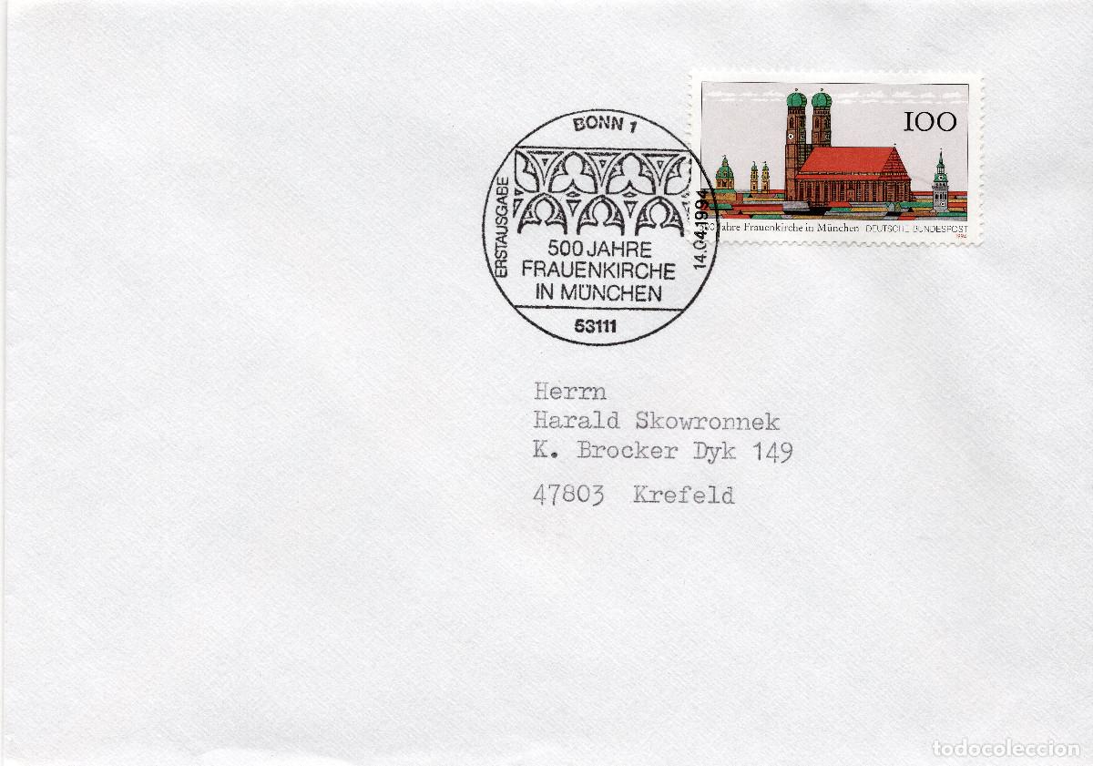 Sellos: ALEMANIA FEDERAL 1994 CARTA FDC MICHEL DE 1731