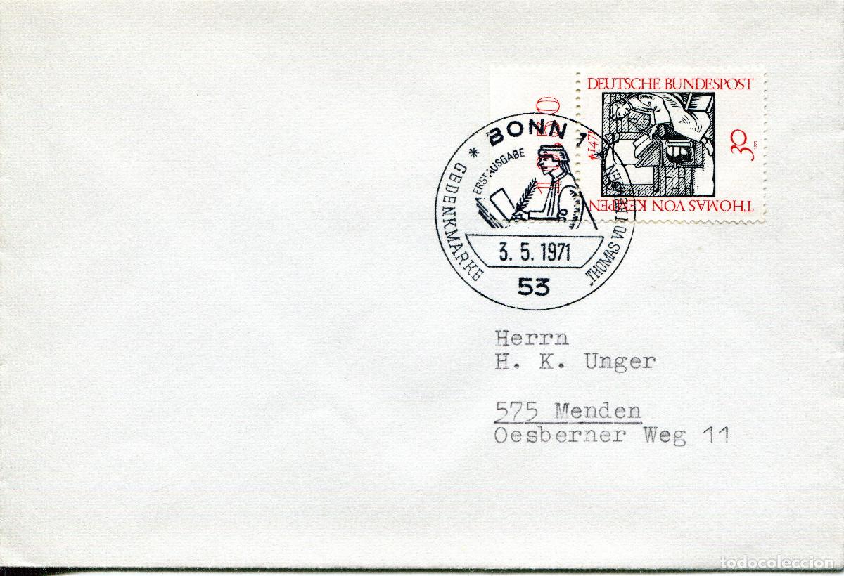 Sellos: ALEMANIA FEDERAL 1971 CARTA FDC MICHEL DE 674