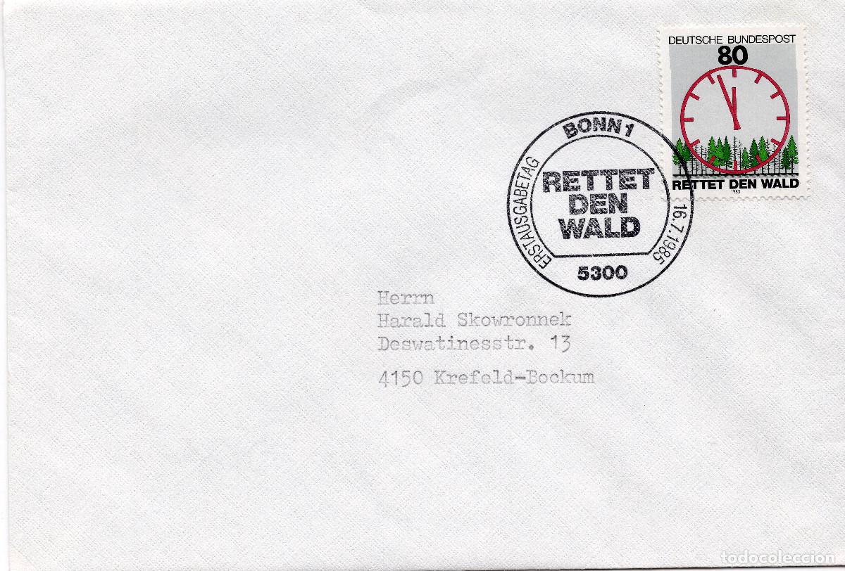 Sellos: ALEMANIA FEDERAL 1985 CARTA FDC MICHEL DE 1253
