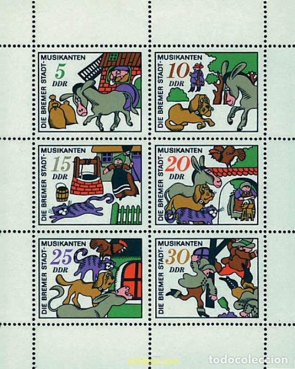 Sellos: 203009 MNH ALEMANIA DEMOCRATICA 1971 LOS MUSICOS DE BREMEN