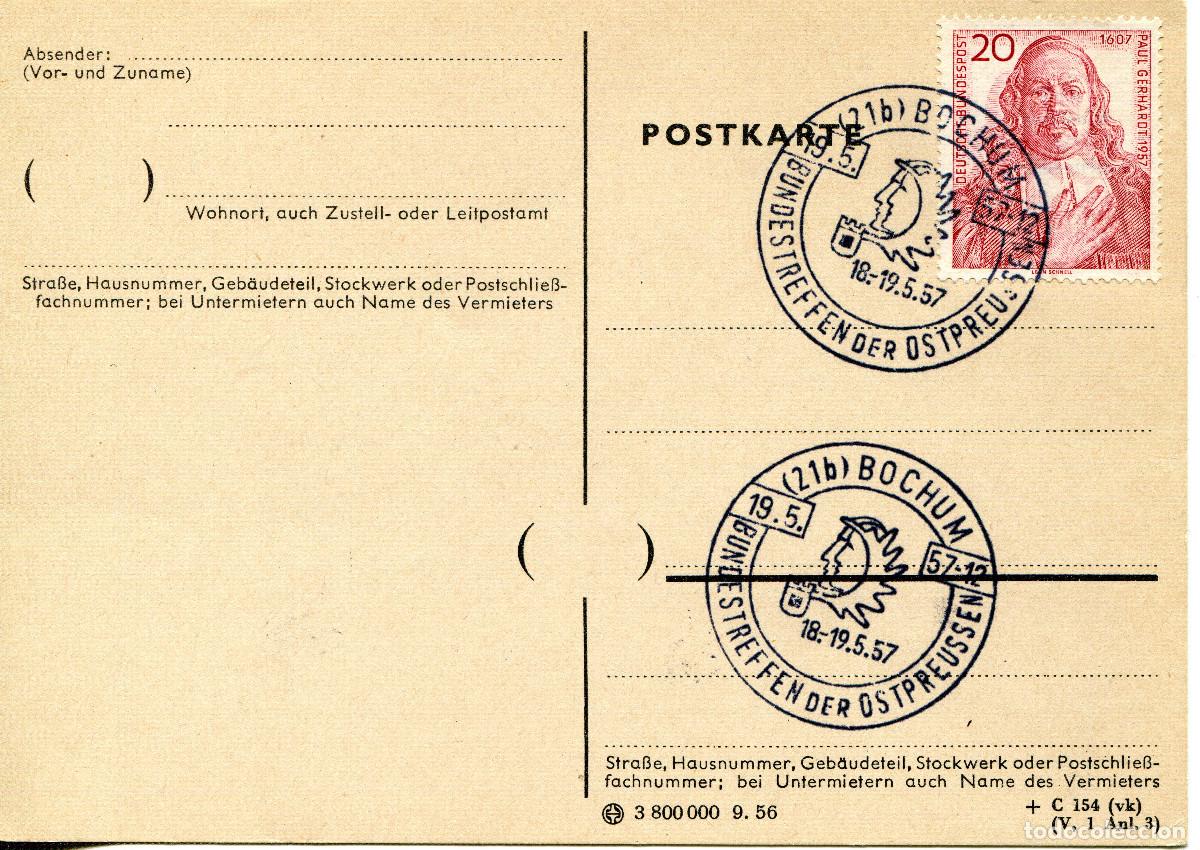 Sellos: ALEMANIA FEDERAL 1957 CARTA FDC MICHEL DE 253