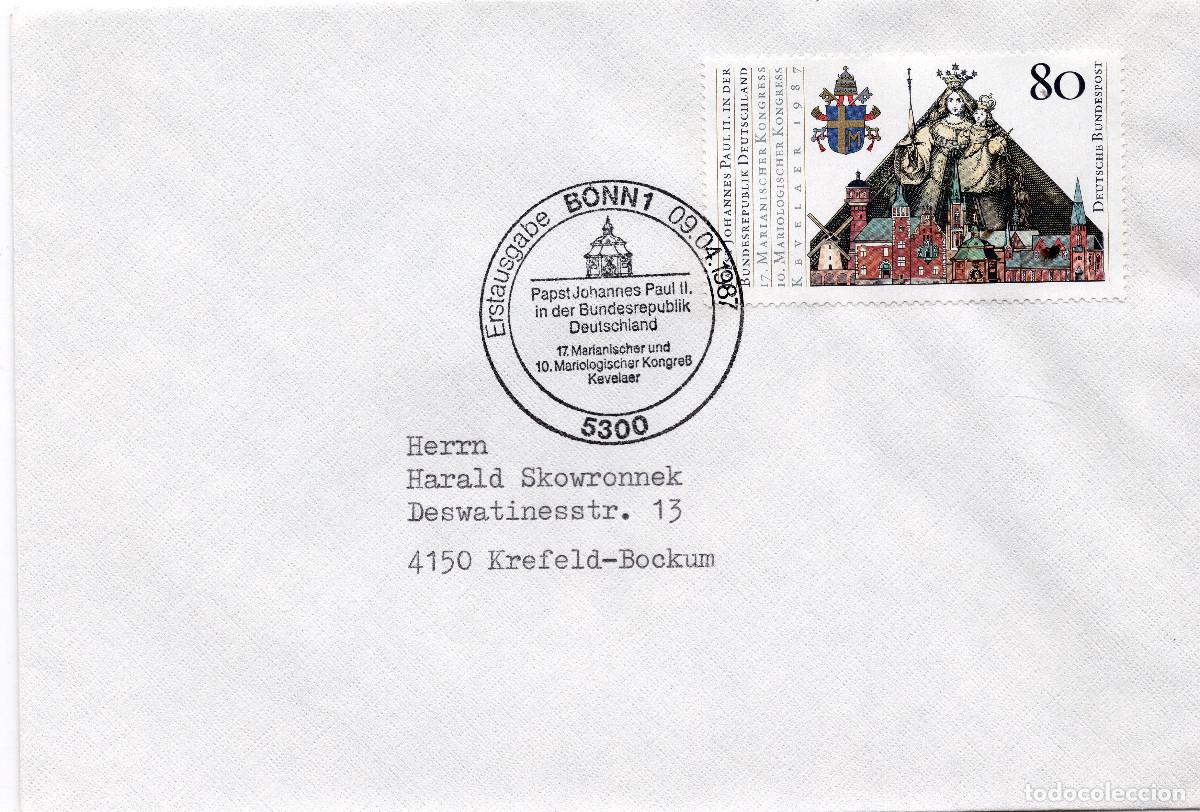 Sellos: ALEMANIA FEDERAL 1987 CARTA FDC MICHEL DE 1320