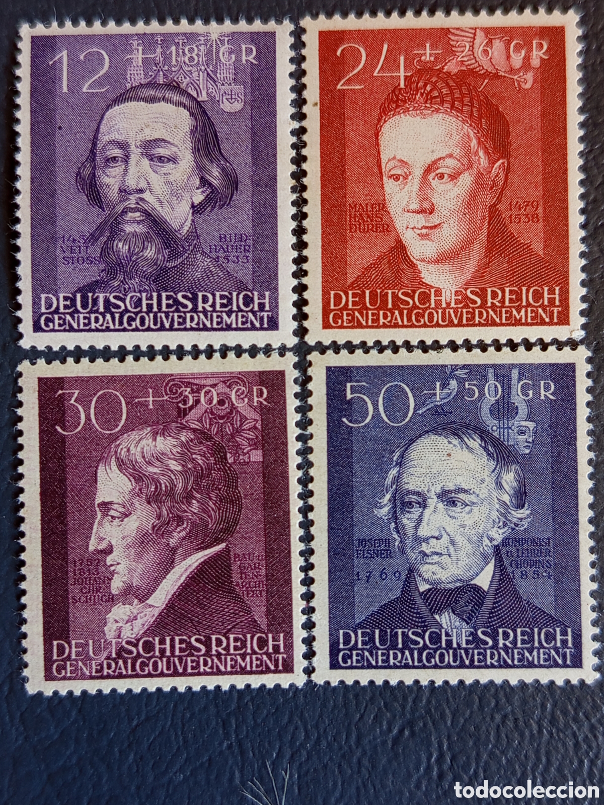 Sellos: Gobernaci&oacute;n General 1944 Kulturtr&auml;ger II Michel 120-123 serie MH