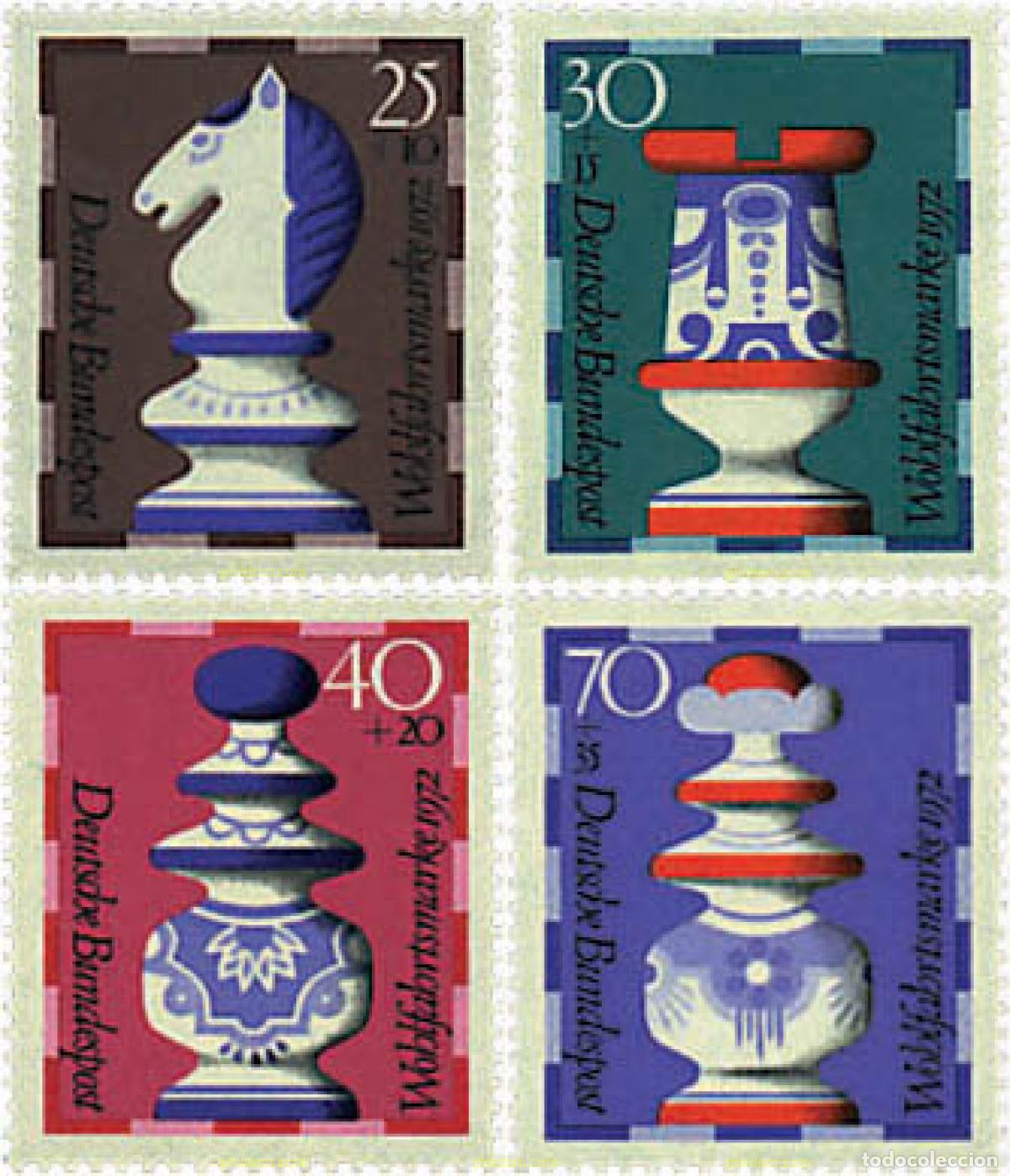 Timbres: 30512 MNH ALEMANIA FEDERAL 1972 PRO OBRAS BENEFICAS. PIEZAS DE AJEDREZ