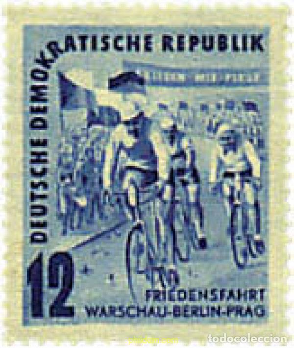Timbres: 64446 MNH ALEMANIA DEMOCRATICA 1952 5 CARRERA CICLISTA INTERNACIONAL DE LA PAZ. VARSOVIA-BERLIN-PRA