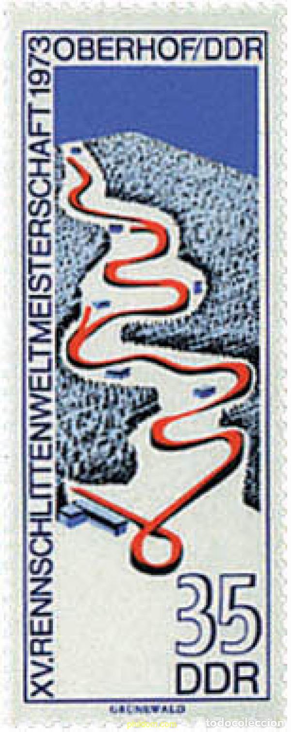 Sellos: 64551 MNH ALEMANIA DEMOCRATICA 1973 15 CAMPEONATOS DE BOBS EN OBERHOF