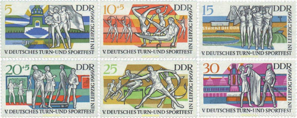 Sellos: 64538 MNH ALEMANIA DEMOCRATICA 1969 5 FIESTA DEPORTIVA Y DE GIMNASIA NACIONAL EN LEIPZIG.