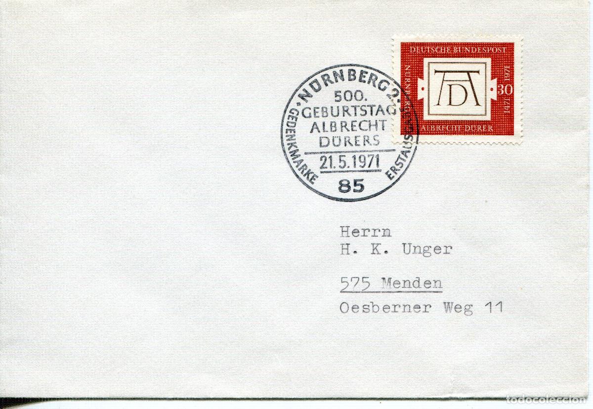 Sellos: ALEMANIA FEDERAL 1971 CARTA FDC MICHEL DE 677