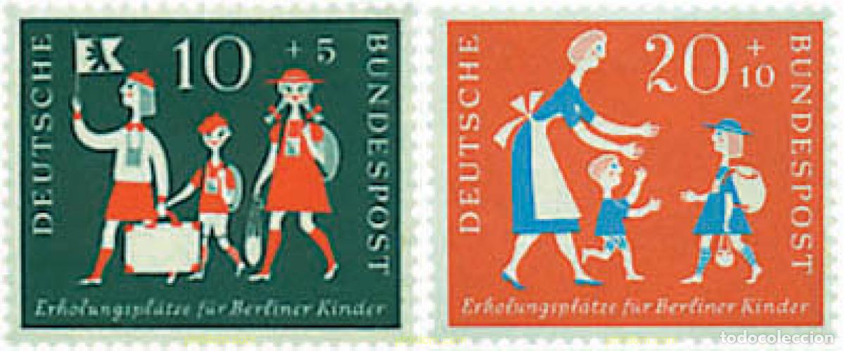 Sellos: 40876 MNH ALEMANIA FEDERAL 1957 COLONIAS DE VERANO DE LOS NI&Ntilde;OS BERLINESES