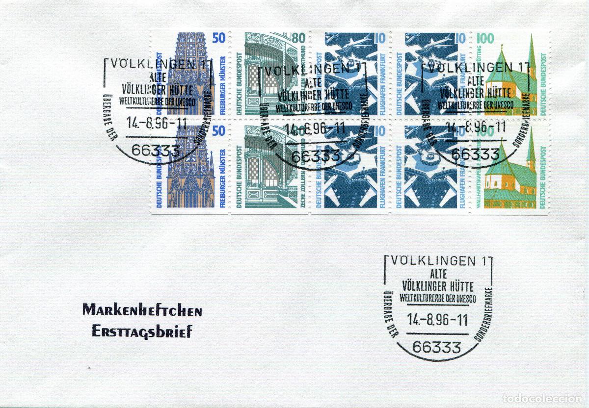 Sellos: ALEMANIA FEDERAL 1996 CARTA FDC MICHEL DE HB38