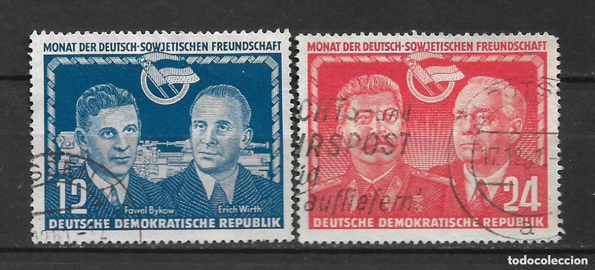 Sellos: alemania ddr 1951 michel 296/297 usado 20&euro; - 1/4
