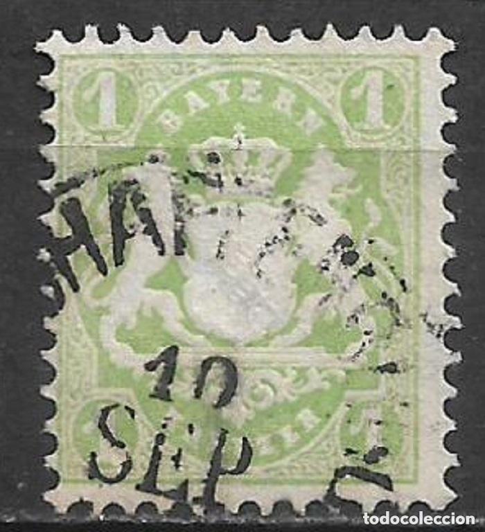 Sellos: alemania bayern 1870 michel 22 Xa usado 12&euro; - 2/1