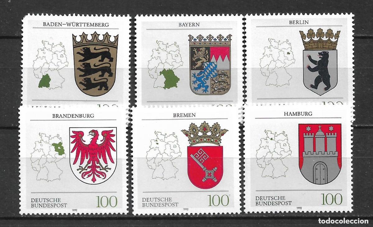 Sellos: alemania 1992 michel 1586/1591 ** mnh 12&euro;- 14/10