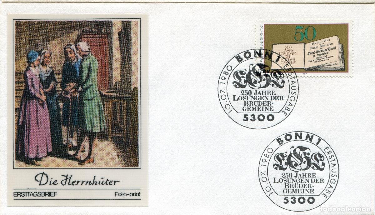 Sellos: ALEMANIA FEDERAL 1980 CARTA FDC MICHEL DE 1054