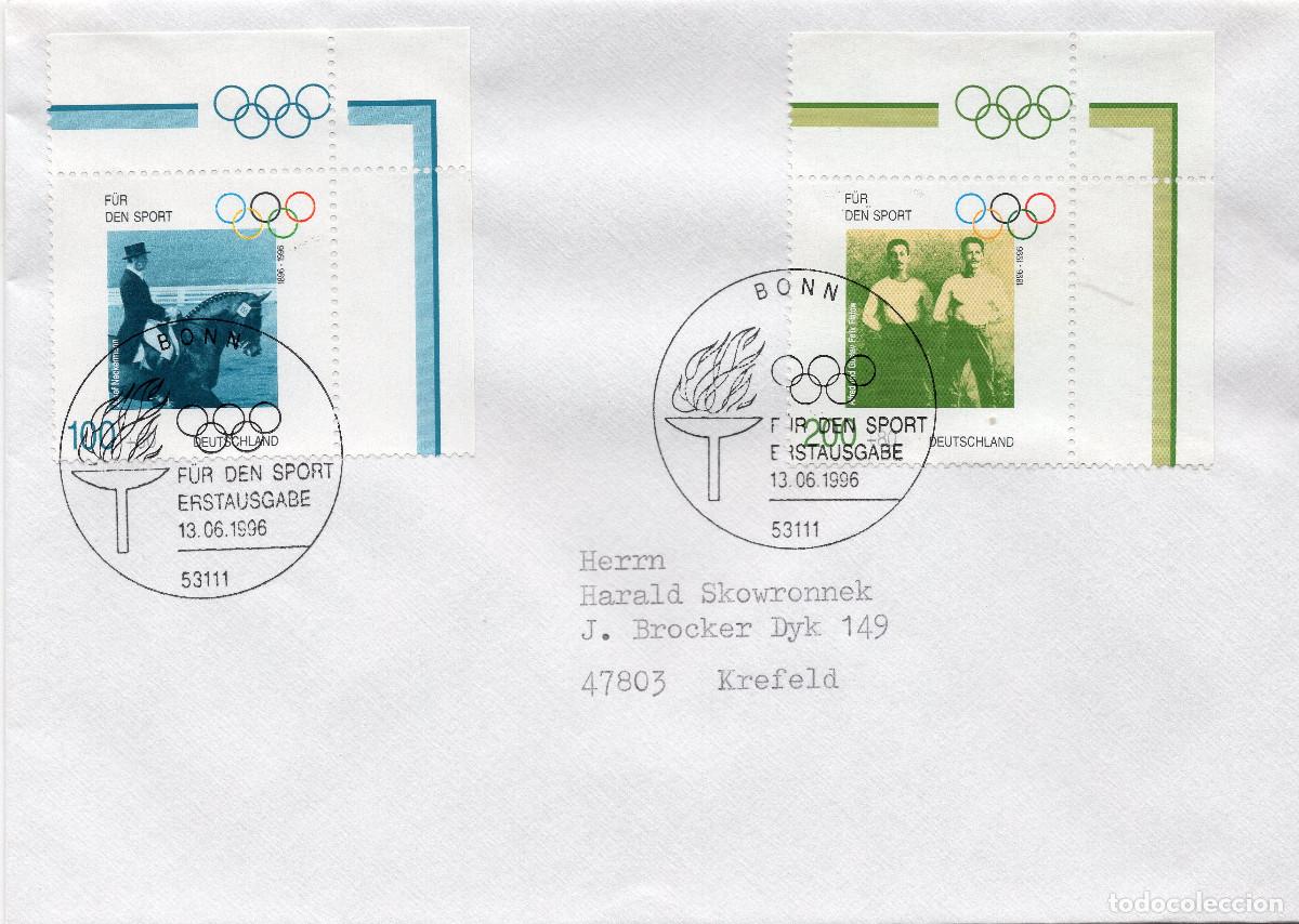 Sellos: ALEMANIA FEDERAL 1996 CARTA FDC MICHEL DE 1862-1864