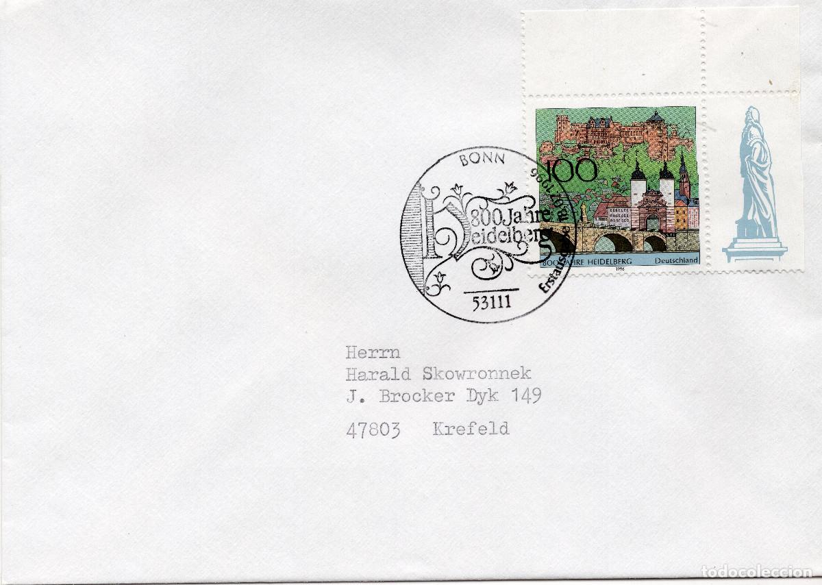 Sellos: ALEMANIA FEDERAL 1996 CARTA FDC MICHEL DE 1868