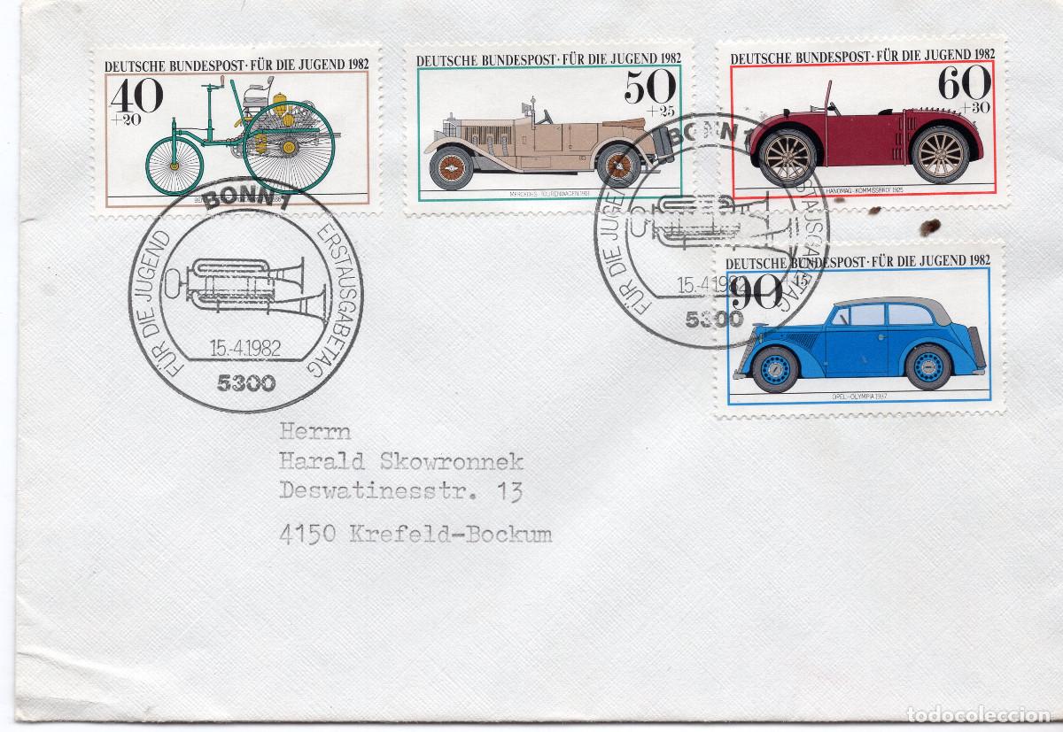 Sellos: ALEMANIA FEDERAL 1982 CARTA FDC MICHEL DE 1123-1126