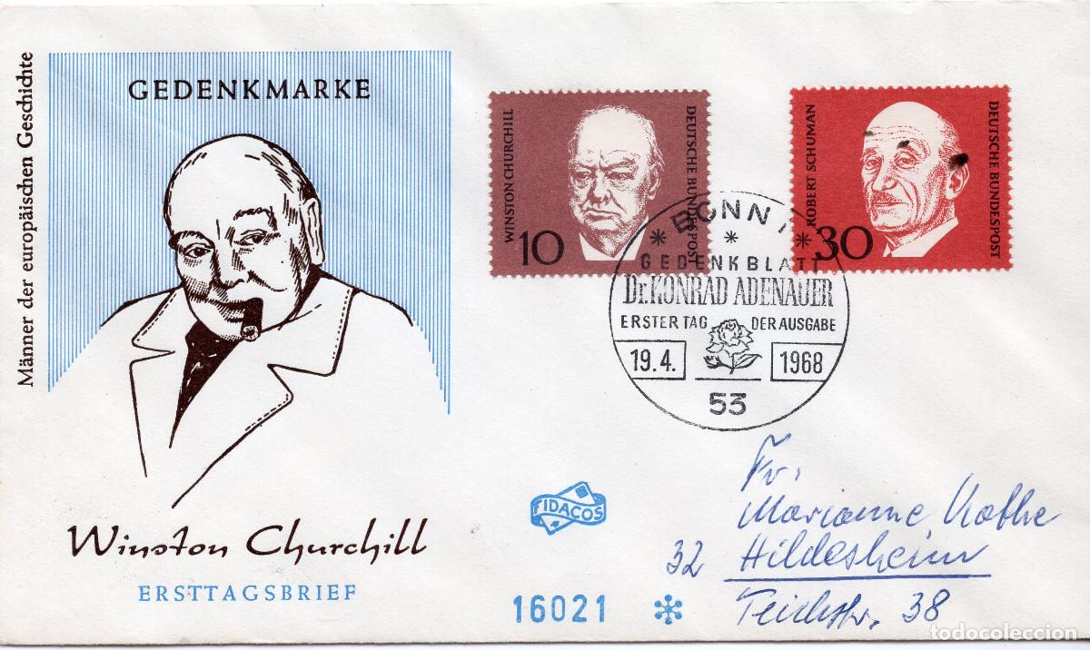 Sellos: ALEMANIA FEDERAL 1968 CARTA FDC MICHEL DE 554-556