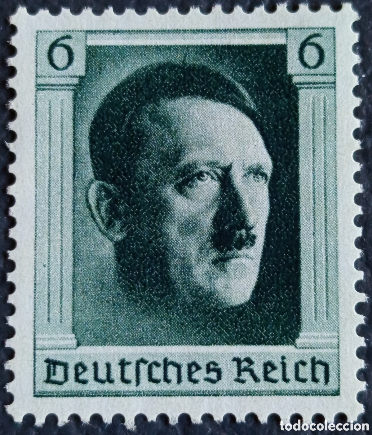 Selos: Alemania Reich 1937 Hitler 6 Pfennig Verde Michel 646 MNH★★