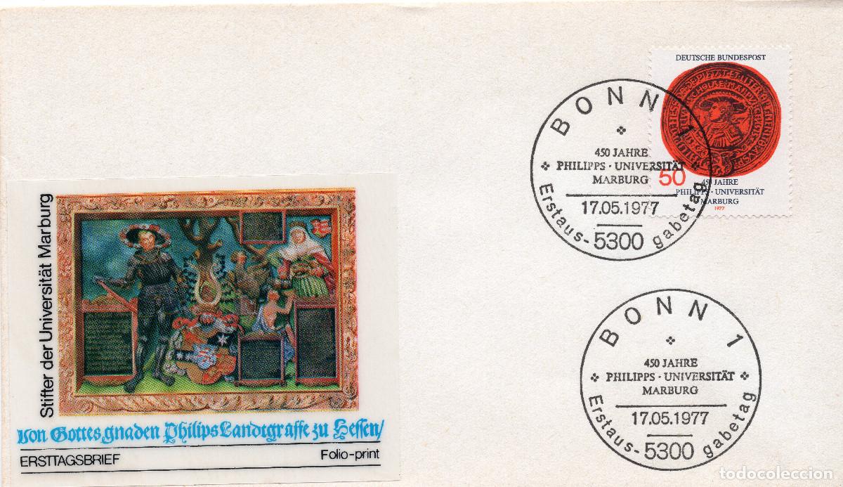 Sellos: ALEMANIA FEDERAL 1977 CARTA FDC MICHEL DE 939