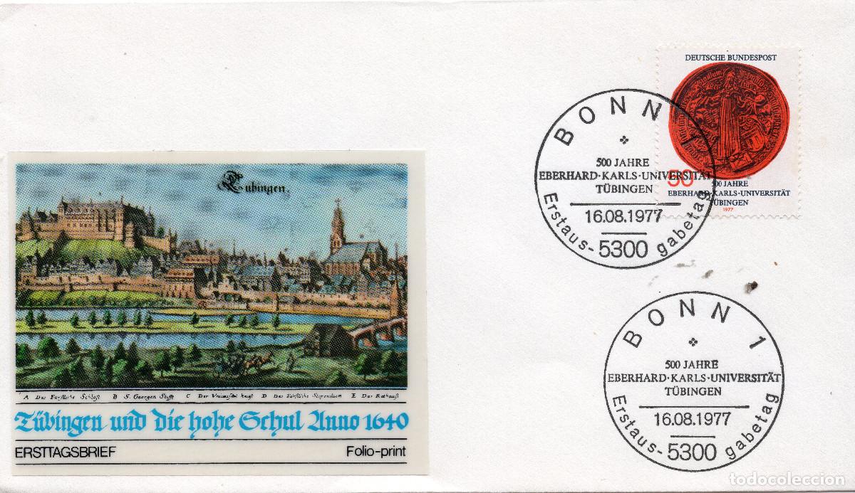 Sellos: ALEMANIA FEDERAL 1977 CARTA FDC MICHEL DE 946