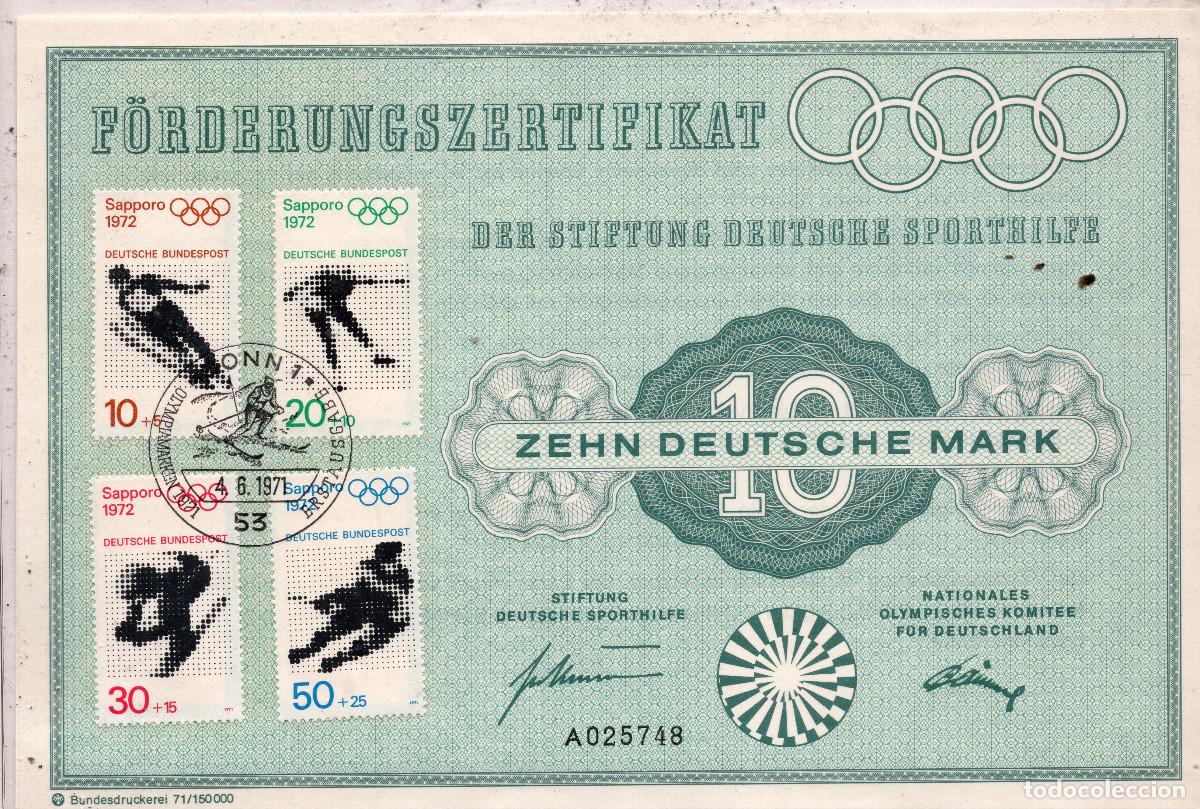Sellos: ALEMANIA FEDERAL 1971 CERTIFICADO FDC MICHEL DE 680-683
