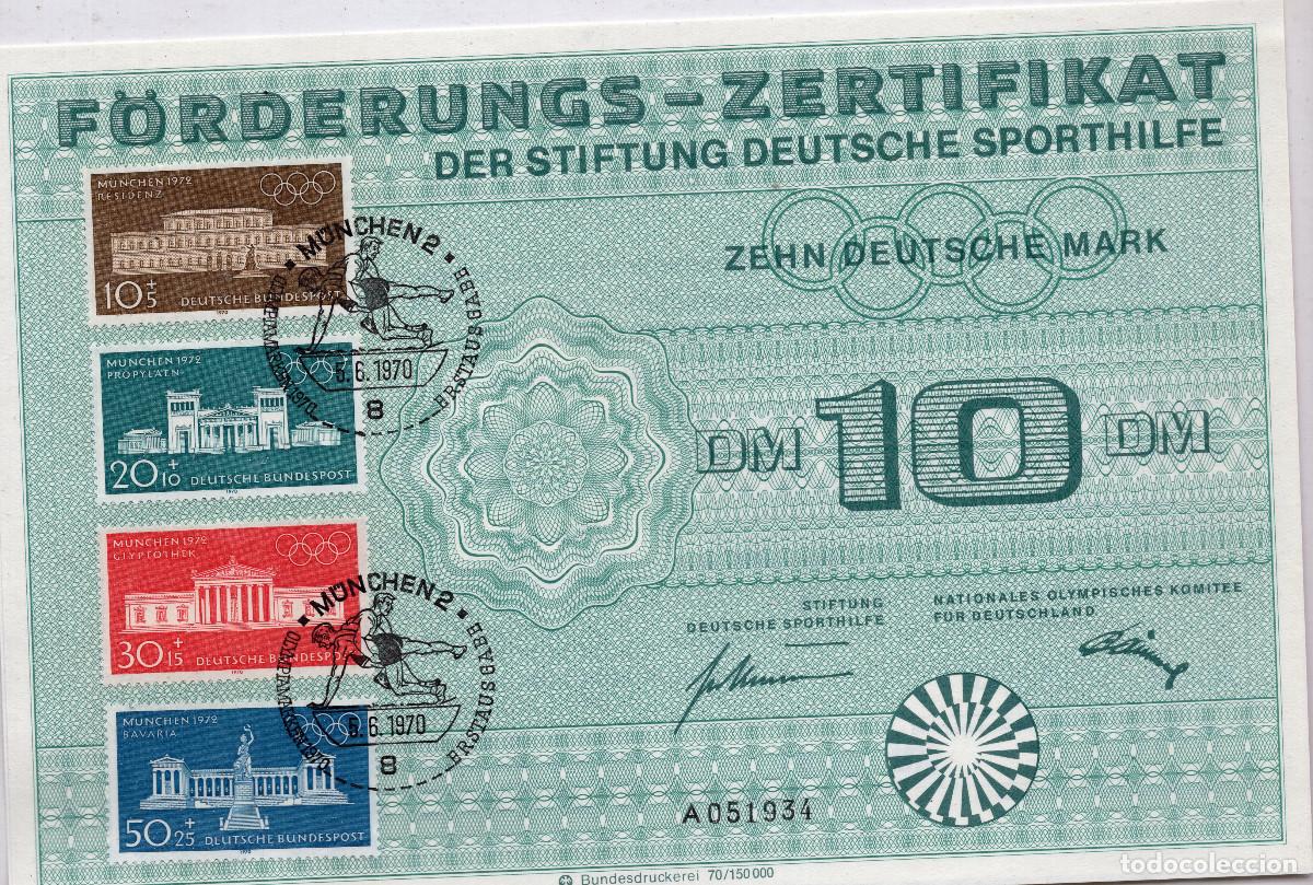 Sellos: ALEMANIA FEDERAL 1970 CERTIFICADO FDC MICHEL DE 624-627