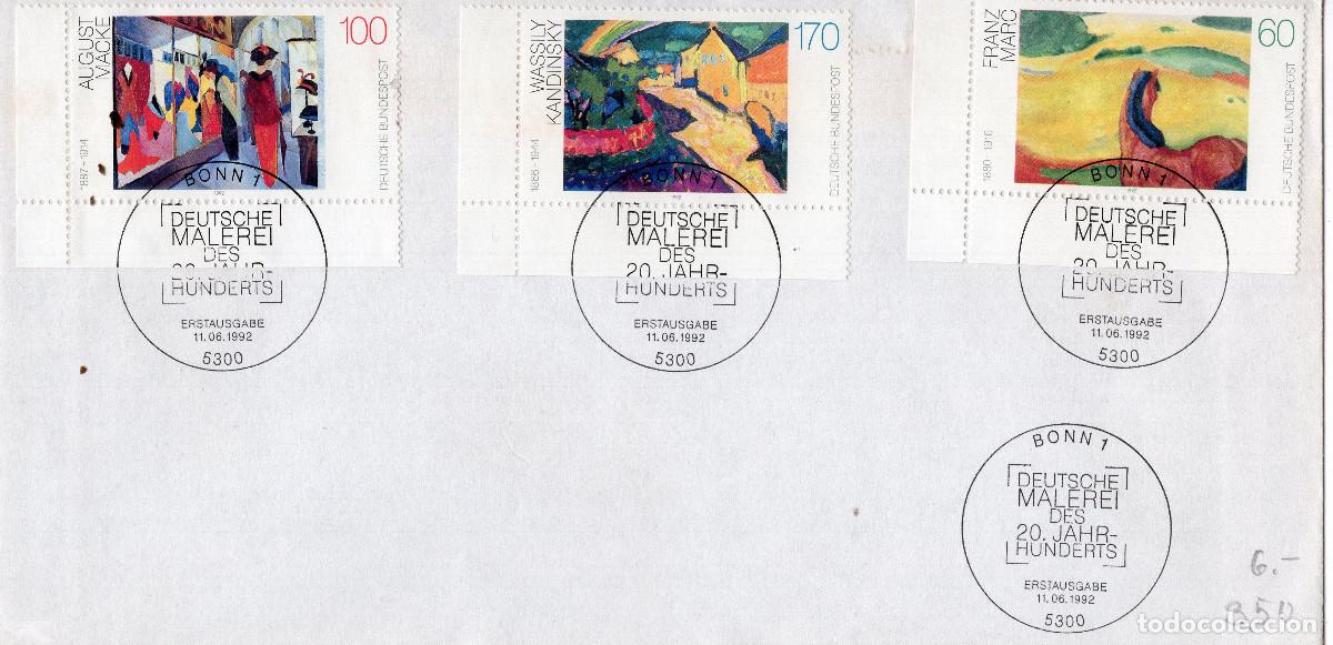 Sellos: ALEMANIA FEDERAL 1992 CARTA FDC MICHEL DE 1617-1619