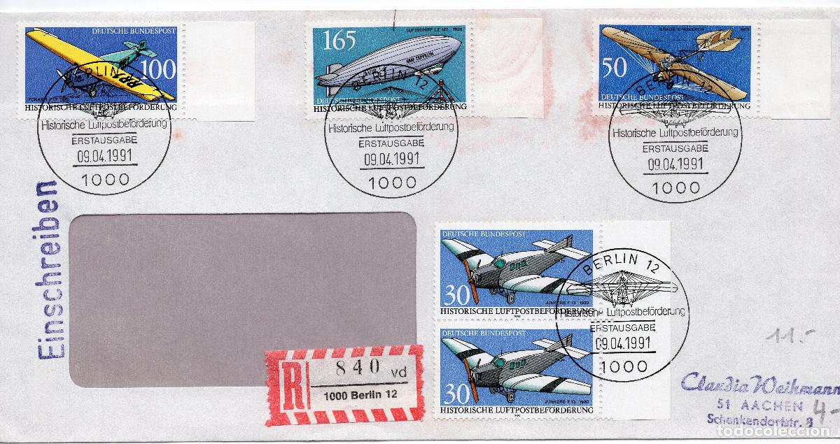 Sellos: ALEMANIA FEDERAL 1991 CARTA FDC MICHEL DE 1522-1525