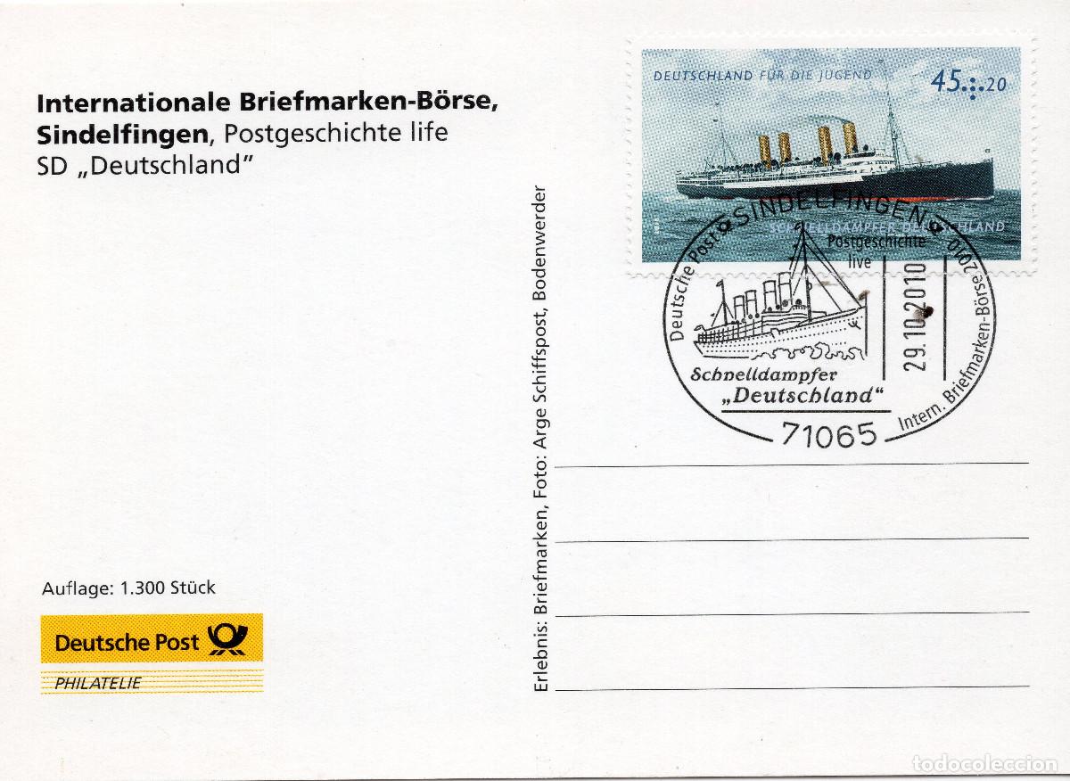 Sellos: ALEMANIA FEDERAL 2010 CARTA FDC MICHEL DE 2809