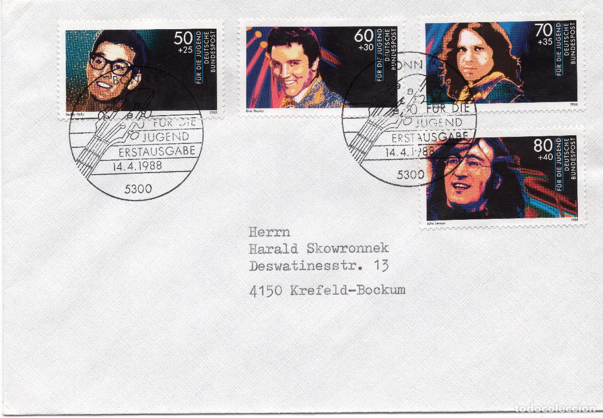 Sellos: ALEMANIA FEDERAL 1988 CARTA FDC MICHEL DE 1360-1363