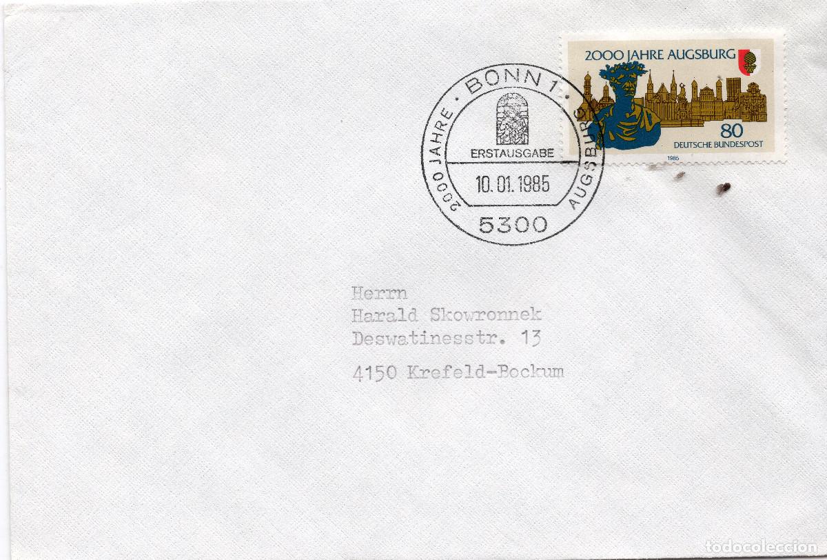 Sellos: ALEMANIA FEDERAL 1985 CARTA FDC MICHEL DE 1234