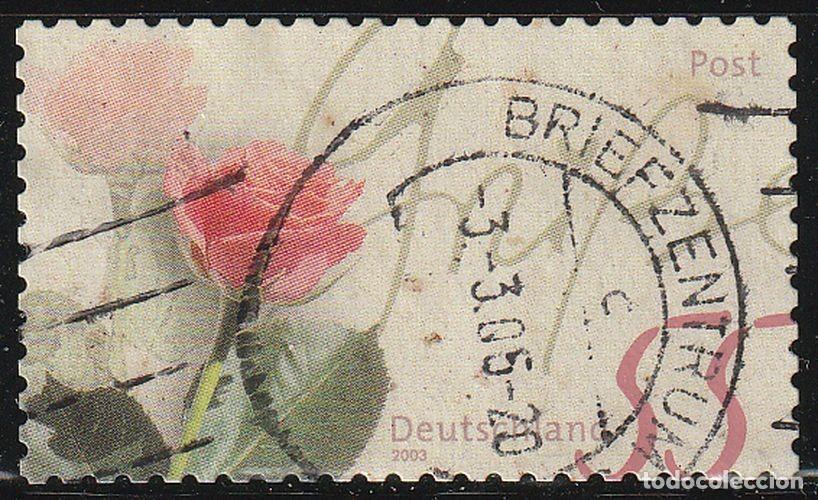 Sellos: Alemania 2003 Scott 2228 Sello &ordm; Flores Rosas Greeting Stamp Michel 2321I Yvert 2146 Germany Stamp