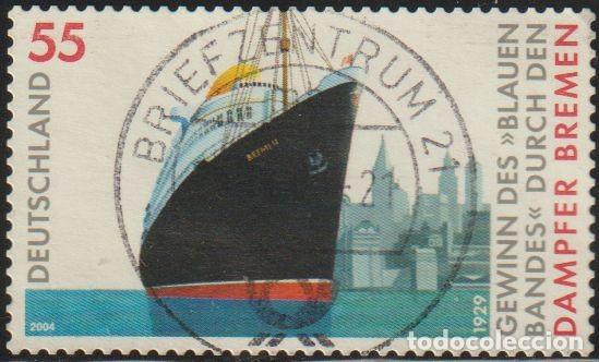 Sellos: Alemania 2004 Scott 2288 Sello &ordm; Barco de pasajeros &rdquo;Bremen&rdquo; frente al paisaje urbano de Nueva York