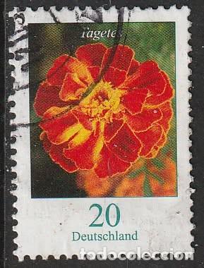 Sellos: Alemania 2005 Scott 2309 Sello &ordm; Flora Flor Tagetes erecta (African Marigold) Michel 2471A Yvert 229