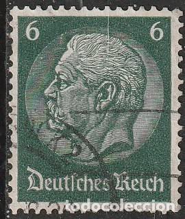 Sellos: Alemania Reich 1934 Scott 419 Sello &ordm; 85 Cumplea&ntilde;os de Von Hindenburg (1847-1934) Michel 516X