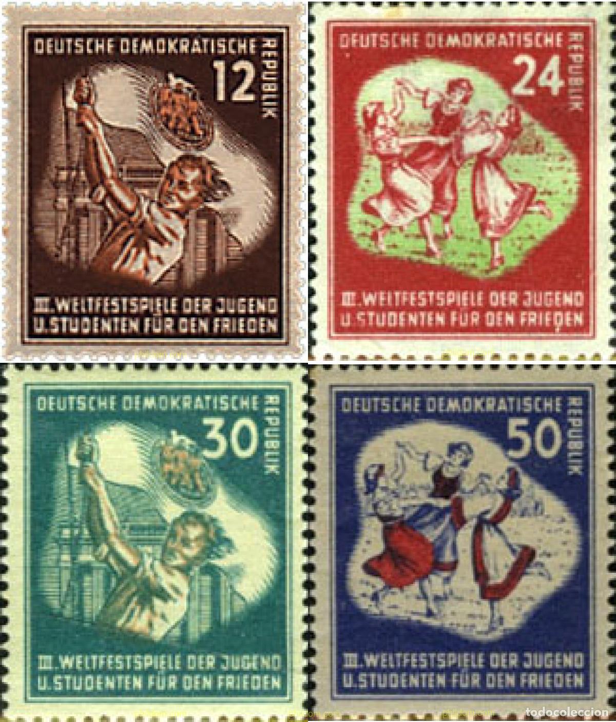 Sellos: 626368 HINGED ALEMANIA DEMOCRATICA 1951 3 FESTIVAL MUNDIAL DE LA JUVENTUD
