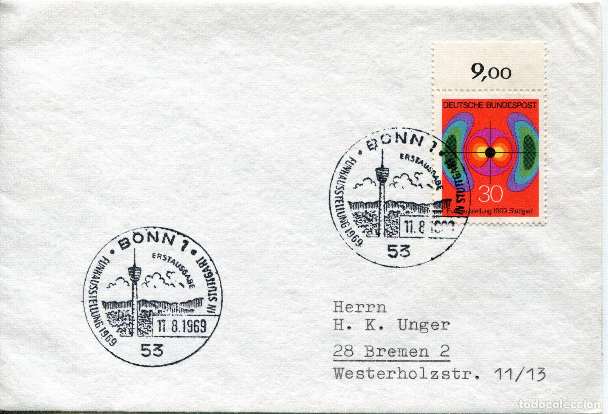 Sellos: ALEMANIA FEDERAL 1969 CARTA FDC MICHEL DE 599