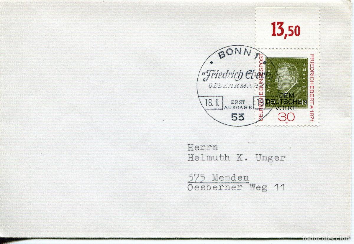 Sellos: ALEMANIA FEDERAL 1971 CARTA FDC MICHEL DE 659