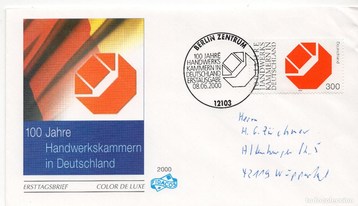Sellos: ALEMANIA FEDERAL 2000 CARTA FDC MICHEL DE 2124