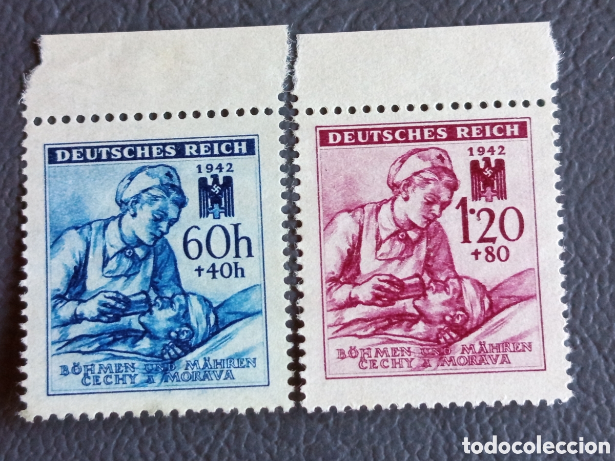 Timbres: Bohemia y Moravia 1942 Sellos Cruz Roja Michel 92-93 MH