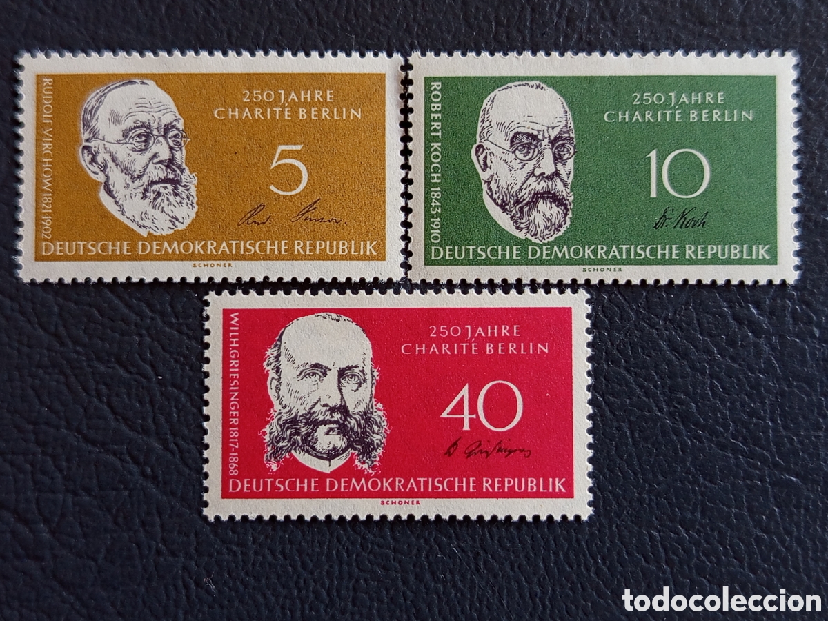 Sellos: Serie Completa Alemania Oriental RDA 1960 Aniversario Hospital Charit&eacute; Cat#794-796 MNH