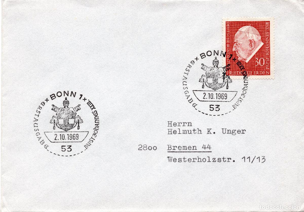 Sellos: ALEMANIA FEDERAL 1969 CARTA FDC MICHEL DE 609