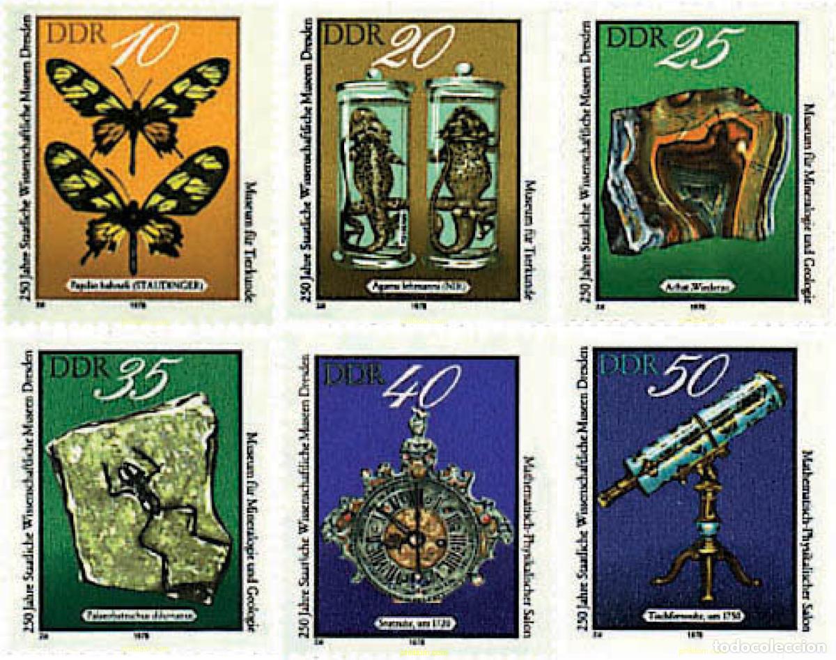 Sellos: 97368 MNH ALEMANIA DEMOCRATICA 1978 250 ANIVERSARIO DEL MUSEO DE CIENCIAS DE DRESDE
