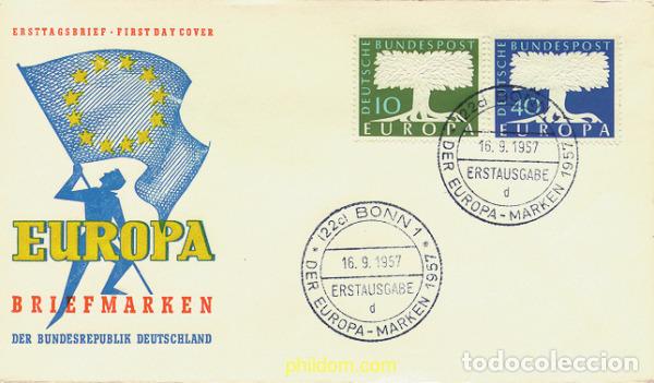 Sellos: 23460 MNH ALEMANIA FEDERAL 1957 EUROPA CEPT. FACTOR DE PAZ Y FUENTE DE BIENESTAR